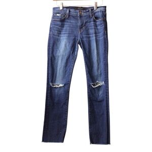 J Brand Dark Blue Straight Leg  Distressed Jeans size 26